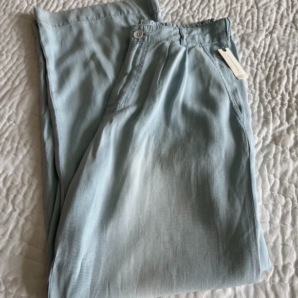 NWT Anthropologie + Cloth & Stone Pleated Wide-Leg Pants - Picture 7 of 8